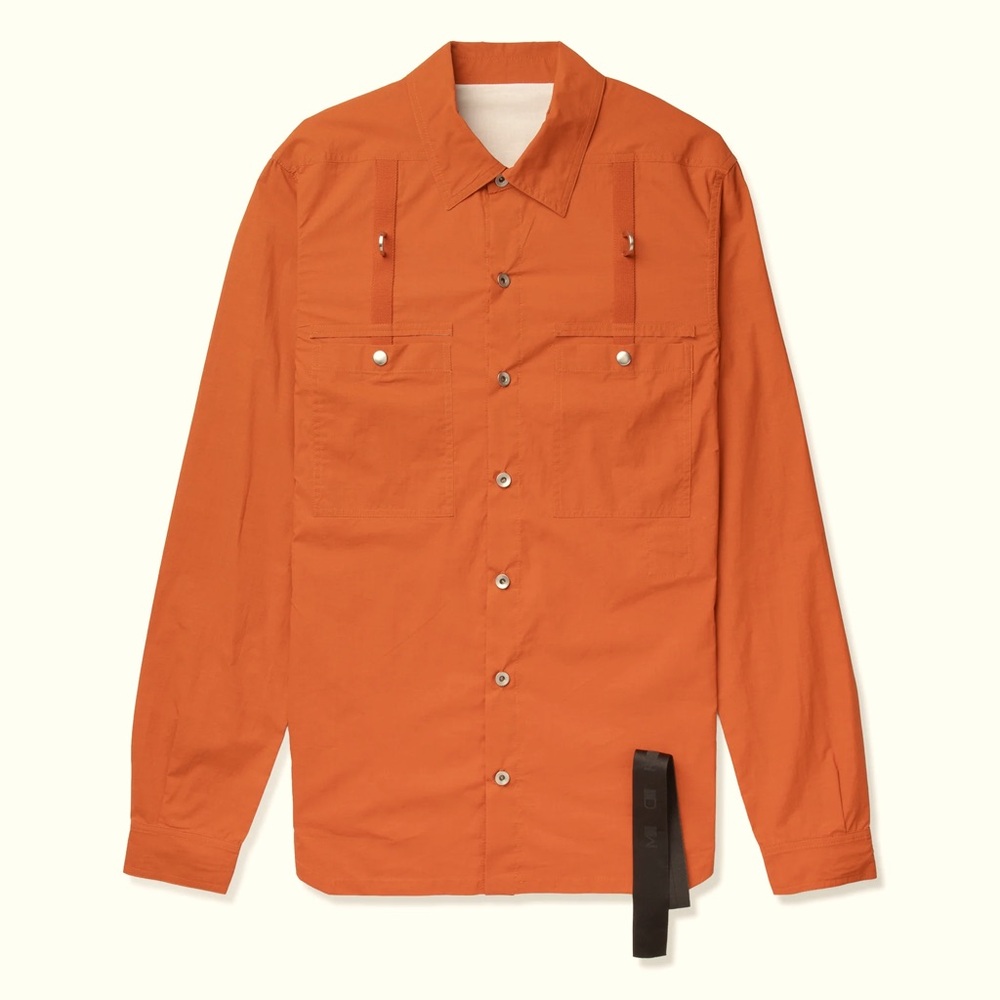 Rick Owens DRKSHDW cotton-blend shirt jacket - Orange Sz XL NWT - Picture 10 of 10